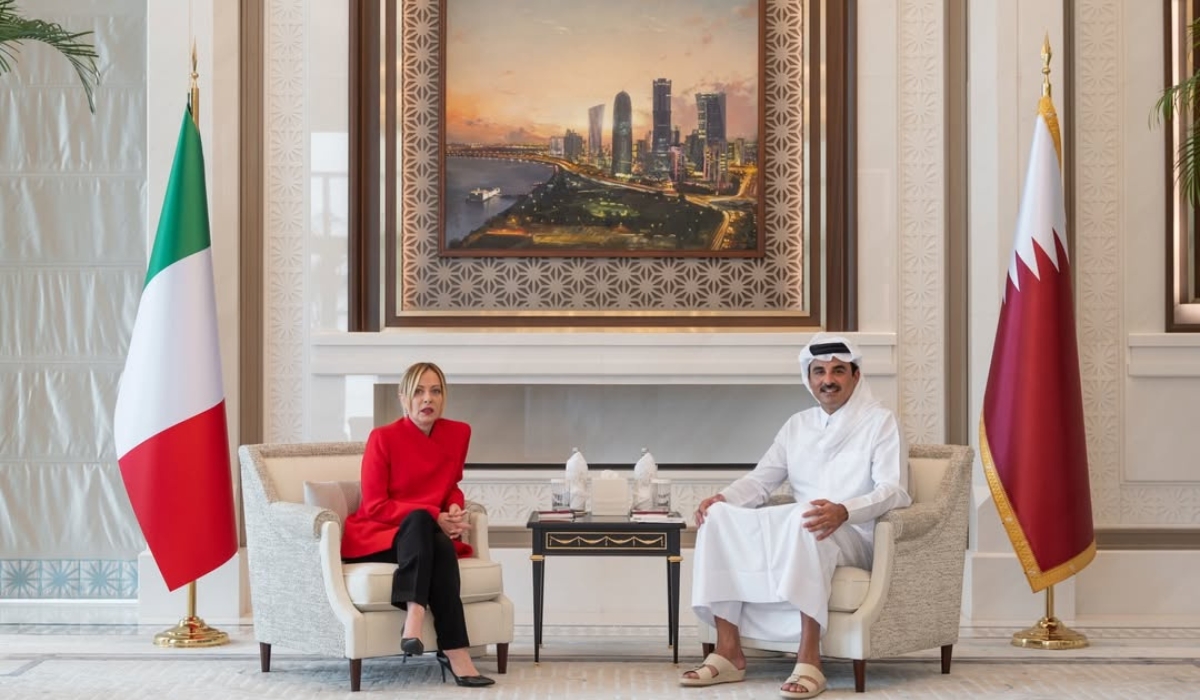 Italy Prime Minister Giorgia Meloni Meets Qatar Emir to Address Energy Crisis